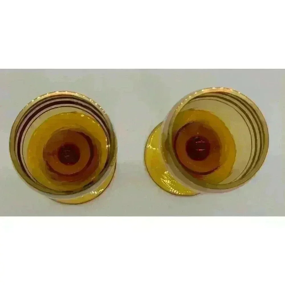 MCM Vintage Gold Banded Cordial Glasses Set of Two Excellent Condition